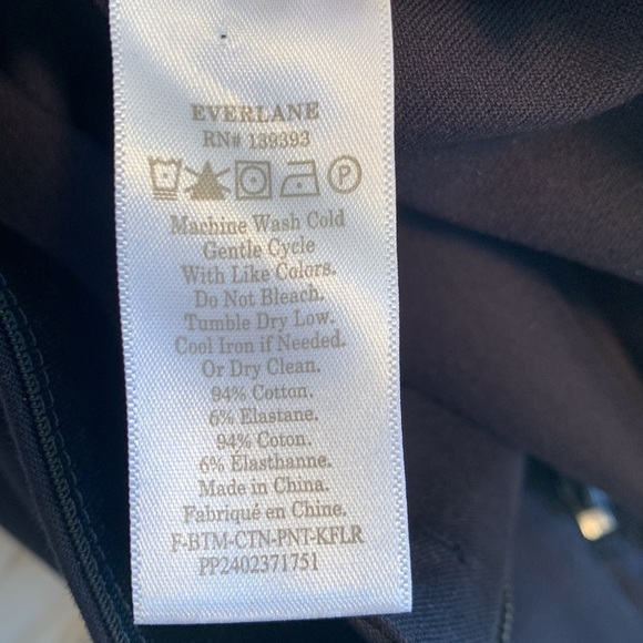 Women’s Everlane The Side-Zip Stretch Cotton Pant Flat Front Ankle Pants Size 4 - Picture 9 of 14